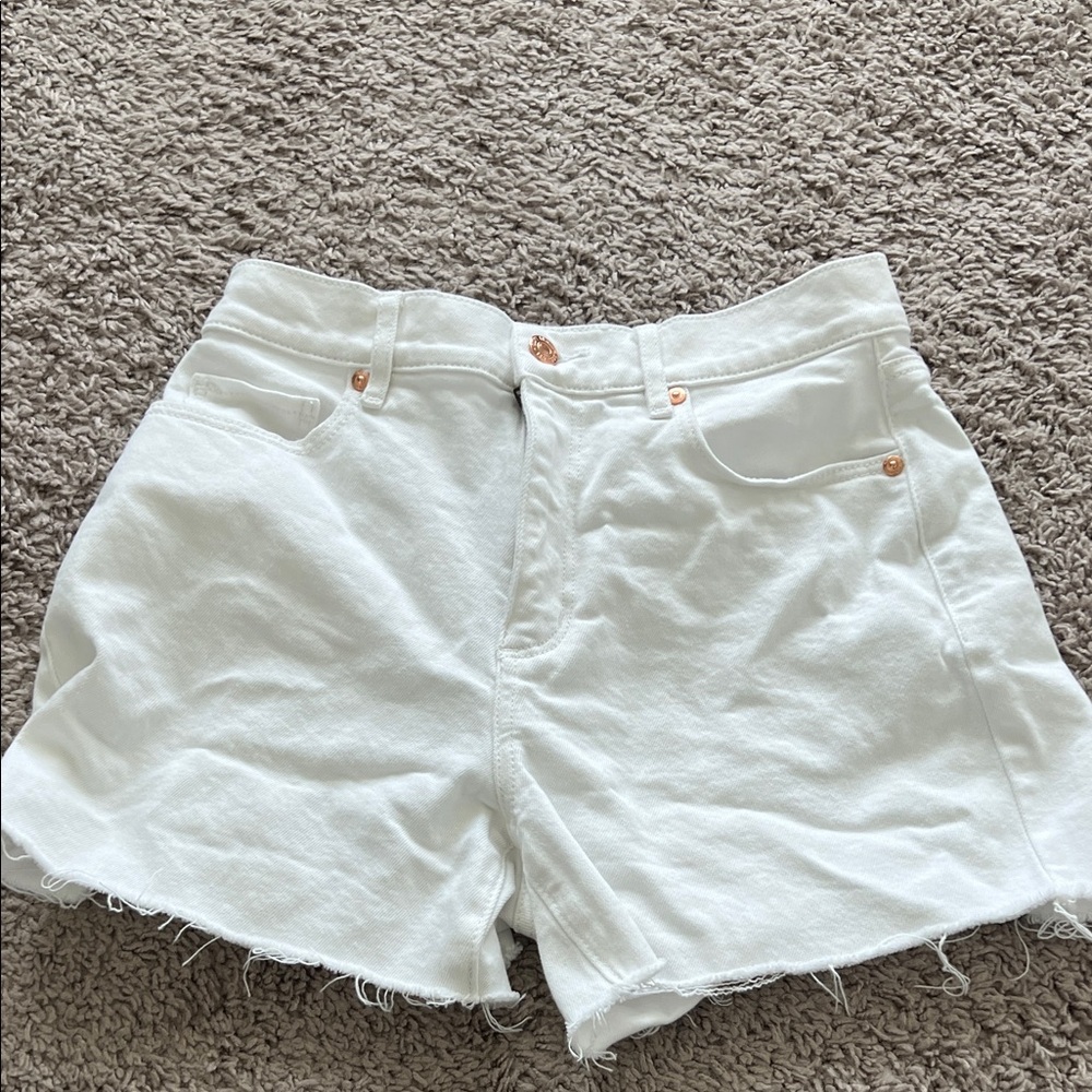 Loft White Denim High Rise Shorts
